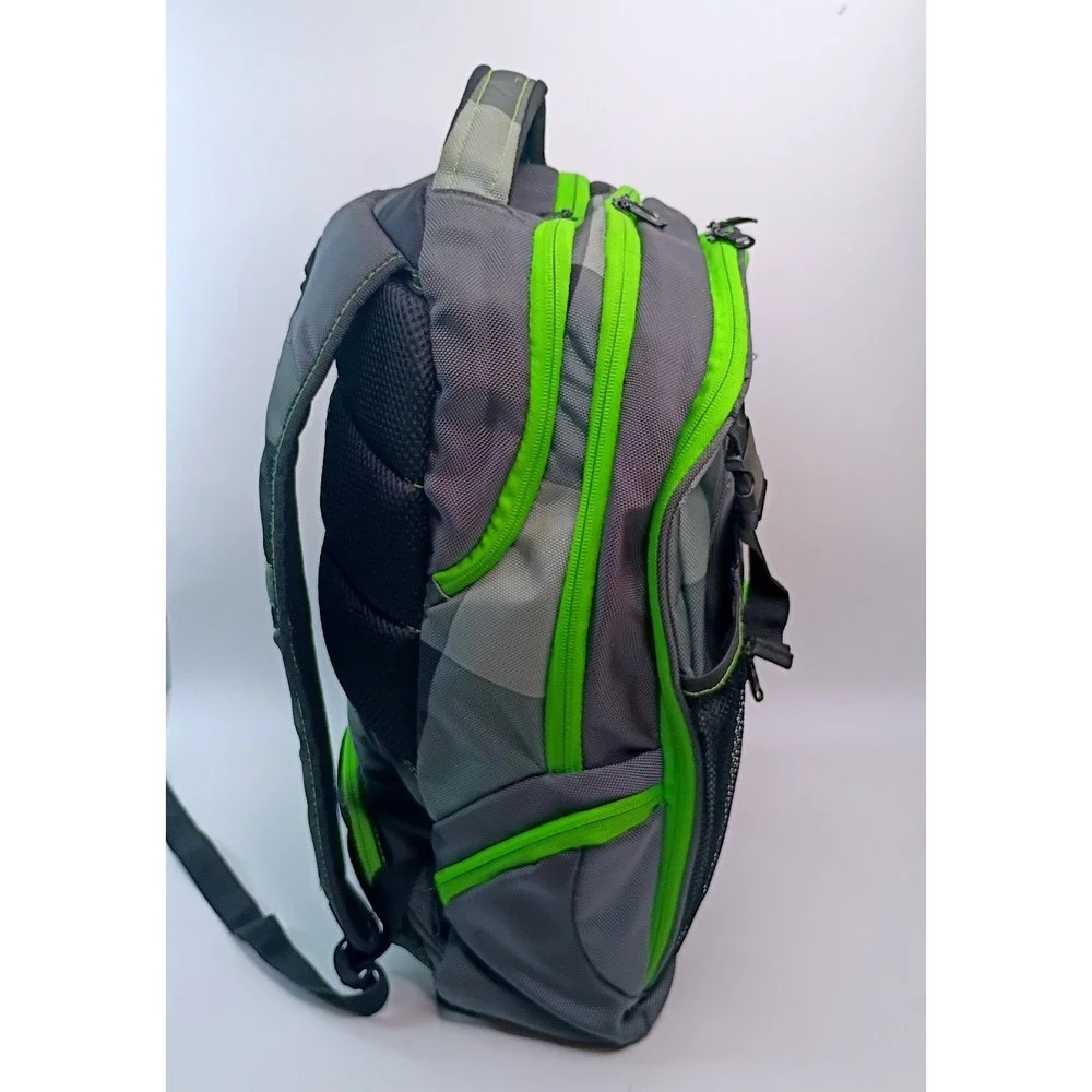 Ful Laptop Backpack Grey Lime Green Multi-Compartment Air‎ Flow Panel Travel Bag